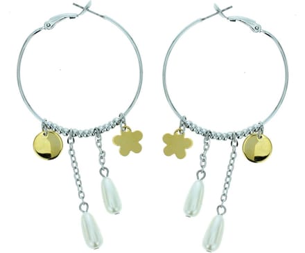Behave - Oorringen met hangertjes - 7,5 cm