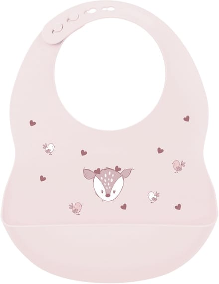 Nattou Mealtime Slabbetje met Opvangbakje - 28 cm - Roze
