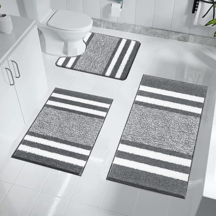 Stellar Luxe Badmat - Set van 3 - Absorberende Douche Tapijten - Badkamermatten - Badmat Antislip - Badmatten