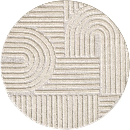 Rond vloerkleed Art (rond, crème) - ⌀ 160 cm