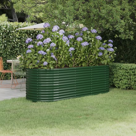 vidaXL - Plantenbak - 224x80x68 - cm - gegalvaniseerd - staal - groen