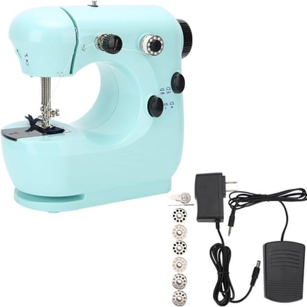 Draagbare Tafel Naaimachine Herstellen Multifunctioneel Thuis DIY Borduurwerk Tool 100‑240V US Stekker US Plug white