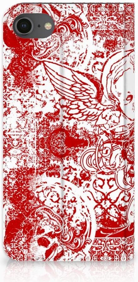 Mobiel BookCase iPhone 7 | 8 | SE (2020) | SE (2022) Angel Skull Rood