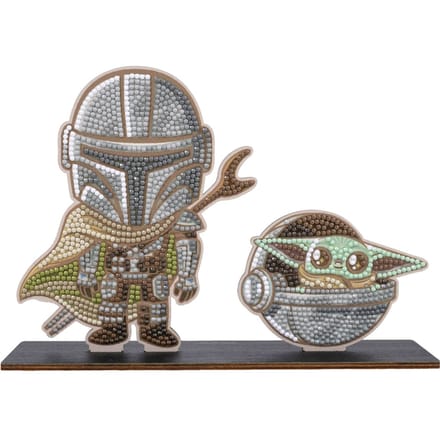 Craft Buddy Mandalorian & Grogu Crystal Art Duo Buddies XL knutselset.