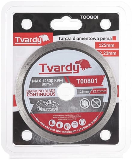 Tvardy Diamantschijf - Continu profiel - 125 mm - Voor harde materialen