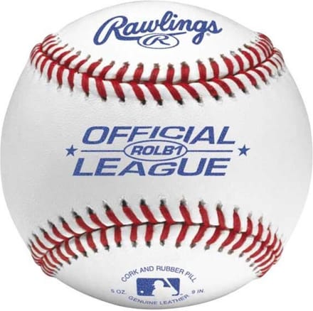 Rawlings - MLB - ROLB1 - Official - Leren Wedstrijdbal - Leather Game Baseball - 9 inch - Wit