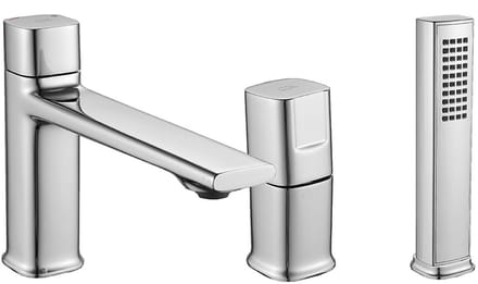 Laveo Tores Serie - Badkraan - 3-gats - Chroom - Regendouche