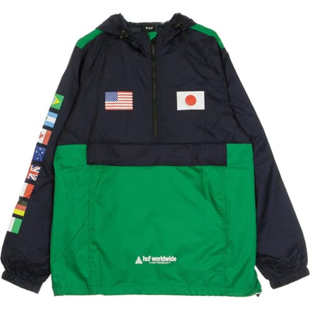 Pull-On Windbreaker Flags Anorak-jack voor heren, Franse marine