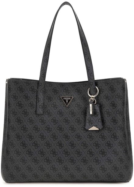 GUESS schoudertas Meridian II Girlfriend Tote Bag Coal Logo donkergrijs