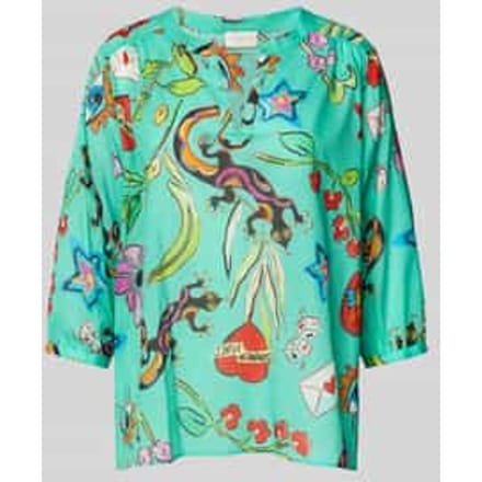 Regular fit blouse met 3/4-mouwen