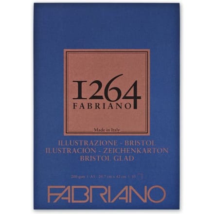 Bloc Papier Bristol 1264 A3 200g 1 côté collé 50 feuilles 29,7x42 cm