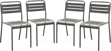 sweeek - Set van 4 tuinstoelen metaal - amélia