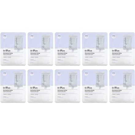 Dr. Oracle, Niacinamide Recipe, Brightening White Beauty Mask, 10 sheets, 25ml (0.84fl oz) white