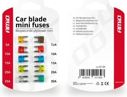 Amio - Autoveiligheden - Mini Plaat - 10 stuks - 5-30A