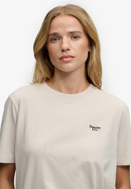 Superdry - Signature Embroidered T-shirt Relaxed Pasvorm - Dames - T-shirts