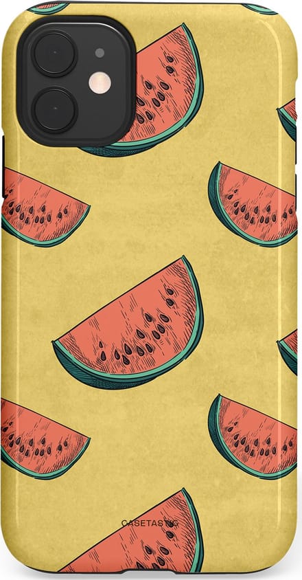 Casetastic hoesje geschikt voor Apple iPhone 11 - Dubbellaagse bescherming - Retro Meloengeel - Fashion Case - Goud Koraal Terracotta Taupe