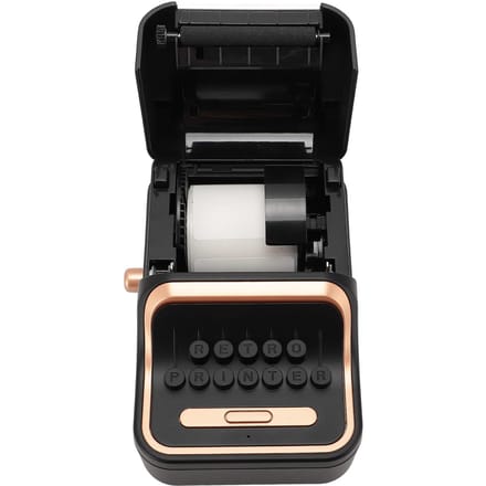 Retro Labelprinter 1000mAh Batterij Opladen Thermisch Draagbaar Bluetooth 5.0 Inktloze Labelprinter black