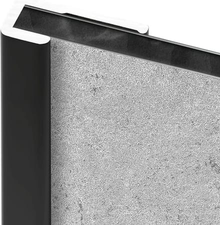 Schulte achterwand - eindprofiel zwart - lengte 210 cm D1901621-68