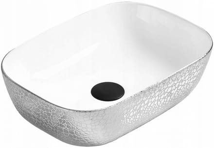 Mexen Rita opbouw-wastafel 45 x 32 cm, wit/zilver - 21084555