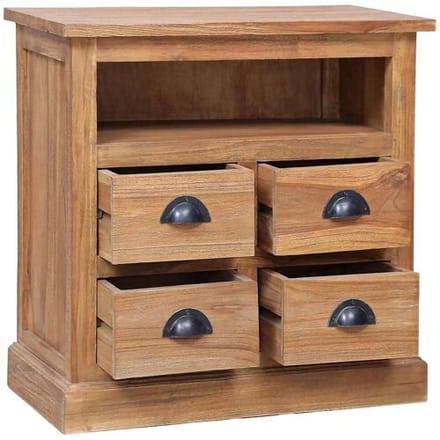 vidaXL - Bijzetkast - 60x30x60 - cm - massief - teakhout