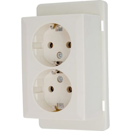 Power 2-voudige WCD deksel - crème - voor universele lasdozen - 125x73x52 mm