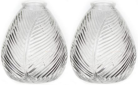 Bellatio Design Bloemenvaas - 2x - helder transparant glas - D14 x H16 cm - vaas