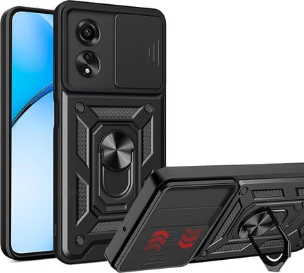 Hoesje geschikt voor Oppo A60 4G - Techsuit Camshield Back Cover - Zwart
