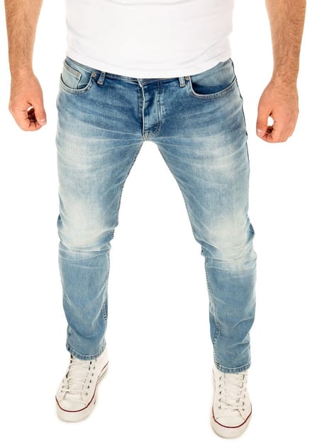 WOTEGA Heren Jeans Alistar – Katoen Stretch – Lichtblauw – 5-pocket