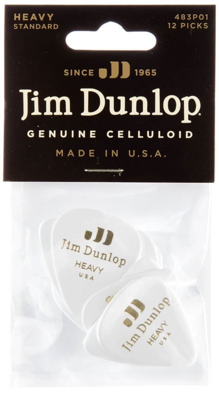 Jim Dunlop Genuine Celluloid - Plectrums - Classic - Heavy - Player's Pack 12 Stuks