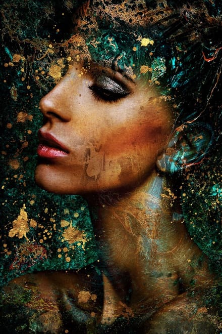 Glasschilderij 80x120cm Paint woman