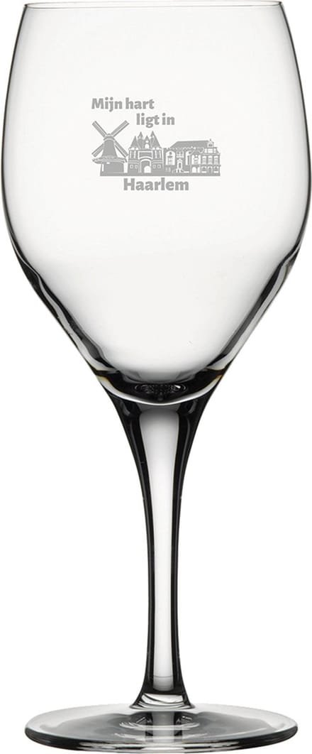 Gegraveerde Rode wijnglas 42,5cl Haarlem