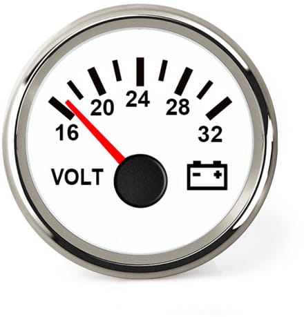 Hollex Voltmeter Wit/RVS 18-32V