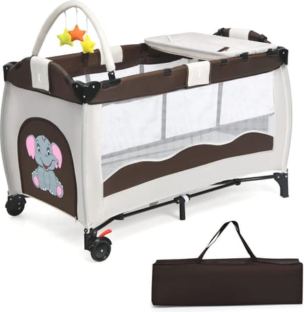 Multifunctioneel 3-in-1 Reisbed voor Baby's met Matras en Speelboog