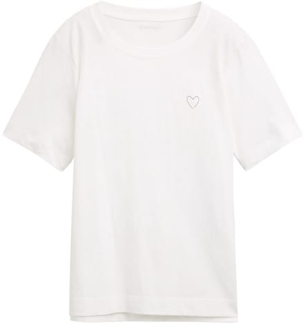 Tom Tailor - T-shirt van katoen - Maat S - Whisper White