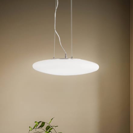 Lindby LED hanglamp Gunda, wit, glas, Ø 47 cm, dimbaar