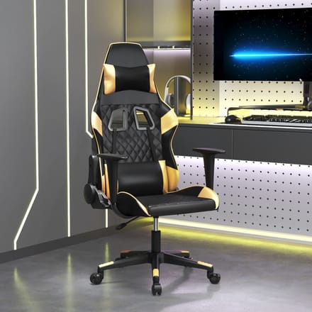 vidaXL - Gamestoel - kunstleer - zwart - en - goud