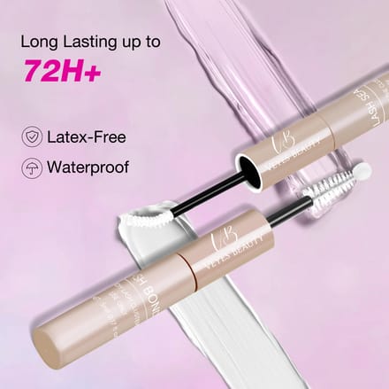 Veyesbeauty 2 in 1 Lash Bond & Sealant met Bolvormige Spoolie voor DIY Wimperextensions 10 ML zwart