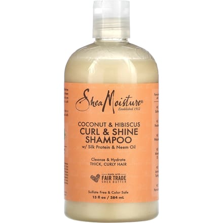SheaMoisture, Curl & Shine Shampoo, Dik en Krullend Haar, Kokosnoot & Hibiscus, 13 fl oz (384 ml) beige