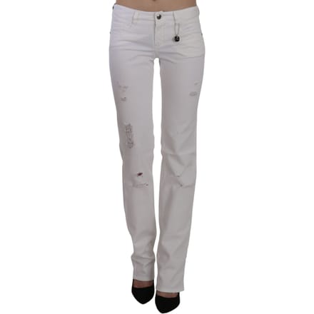 Costume National Witte Katoenen Slim Fit Rechte Jeansbroek