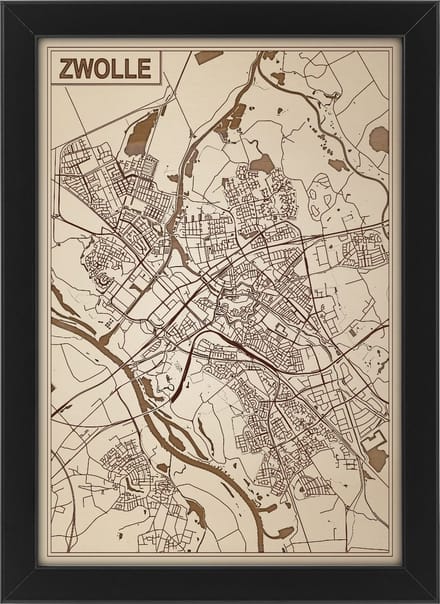 Decoratief Beeld - Houten Van Zwolle - Hout - Bekroned - Bruin - 21 X 30 Cm