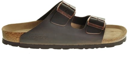 Rohde Slipper Heren 2 Gespen Ergonomisch Voetbed Bruin Maat 45
