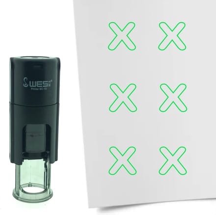 CombiCraft Stempel Open kruisje 10mm rond - Groene inkt