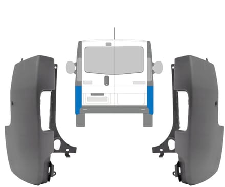 Achterbumper hoek voor Renault Trafic 2001-2014 / Links + Rechts / Set