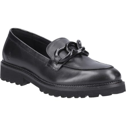 Hush Puppies Gianna Leer Vrouwen Zwarte Loafers