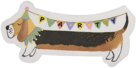 Clayre & Eef Servetten Papier Set van 20 Hond Wit Papier