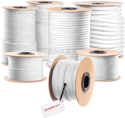Sterk Polypropyleen Touw 8mm 30m Wit/Groen - Voor Waslijn, Camping, Tuin & Bouw