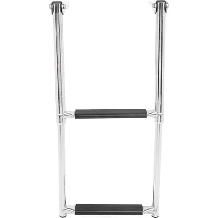 2-traps roestvrijstalen telescopische bootladder, antislip, uitschuifbare steigerladder voor bootjacht wit