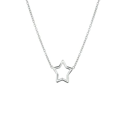 zilver gerhodineerd collier ster 41 + 5 cm 1324190