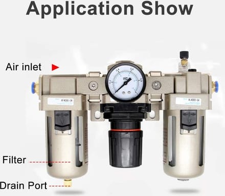 Waterafscheider perslucht 1/2 inch - luchtfilter compressor - persluchtfilter waterfilter - afscheider luchtregelaar filter