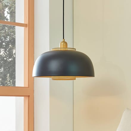 Lindby Miraca hanglamp in zwart en goud